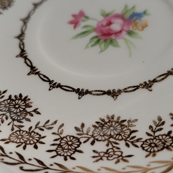 Stetson 22k gold trimmed bread plate replacement 6in two - Picture 4 of 4